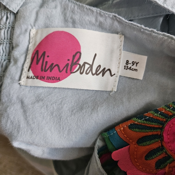 Mini Boden Light Blue Dress with Colorful Embroidery - Picture 6 of 6